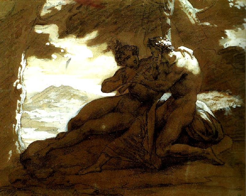 Theodore   Gericault nymphe et satyre china oil painting image